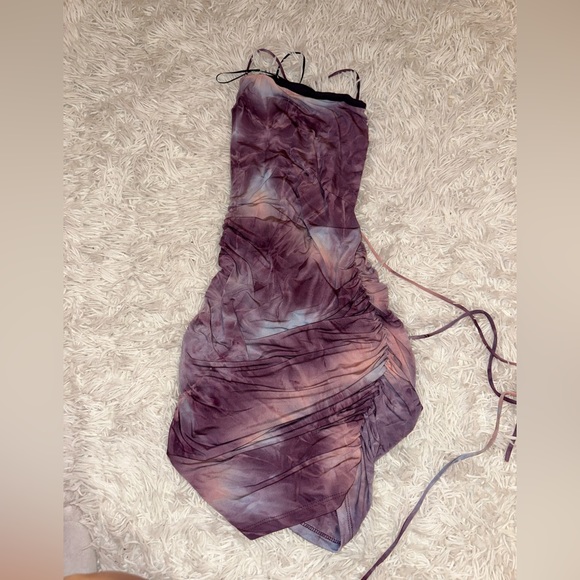 Pretty watercolor purple mini dress - Picture 4 of 5